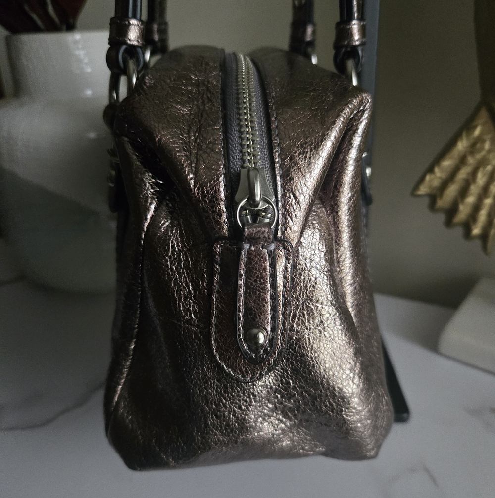 EUC Coach Julia Metallic Gunmetal Mini Satchel Bag - Picture 11 of 12